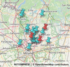 Mappa Via dei Gelsi, 20853 Biassono MB, Italia (10.21)