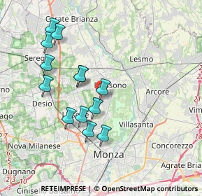 Mappa Via dei Gelsi, 20853 Biassono MB, Italia (3.52692)