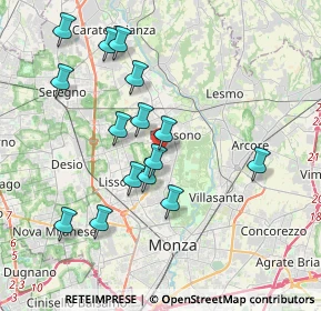 Mappa Via dei Gelsi, 20853 Biassono MB, Italia (3.69333)
