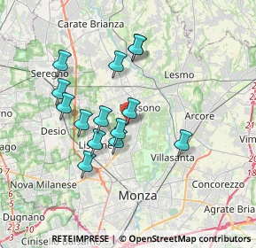 Mappa Via dei Gelsi, 20853 Biassono MB, Italia (3.125)