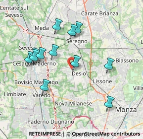 Mappa Via Pontida, 20832 Desio MB, Italia (3.69333)