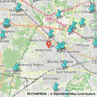 Mappa Via Tarcento, 21052 Busto Arsizio VA, Italia (3.3825)