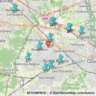 Mappa Via Pontebba, 21052 Busto Arsizio VA, Italia (2.10667)