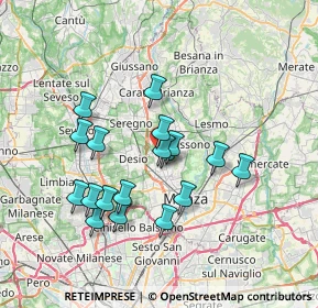 Mappa Via Michelangelo Buonarroti, 20035 Lissone MB, Italia (6.41111)