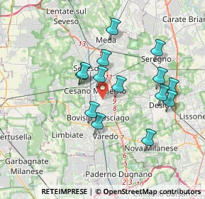 Mappa Via Giacomo Leopardi, 20031 Cesano Maderno MB, Italia (3.24571)
