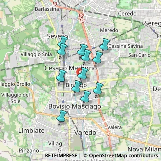 Mappa Via Giacomo Leopardi, 20031 Cesano Maderno MB, Italia (1.30167)
