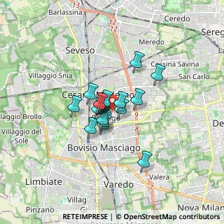 Mappa Via Giacomo Leopardi, 20031 Cesano Maderno MB, Italia (0.98722)