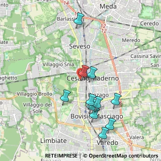 Mappa Via Generale Cialdini, 20811 Cesano Maderno MB, Italia (1.97182)