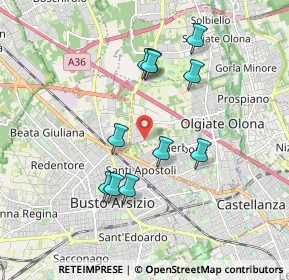 Mappa Via Dante Segatto, 21057 Olgiate Olona VA, Italia (1.66)