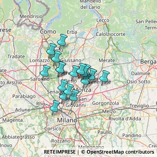 Mappa Via Vincenzo Bottego, 20851 Lissone MB, Italia (9.28316)