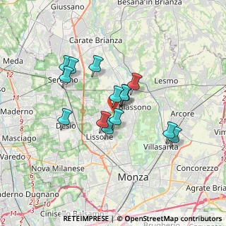 Mappa Via Vincenzo Bottego, 20851 Lissone MB, Italia (2.80357)