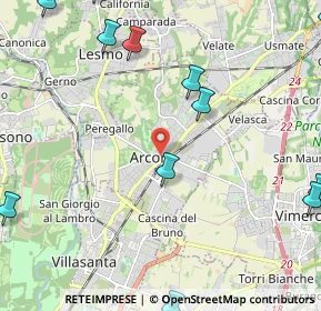 Mappa Via Isonzo, 20862 Arcore MB, Italia (3.15417)