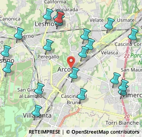 Mappa Via Isonzo, 20862 Arcore MB, Italia (2.4565)