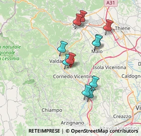Mappa Via Mezzi, 36073 Cornedo Vicentino VI, Italia (6.36545)