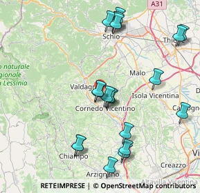 Mappa Via Mezzi, 36073 Cornedo Vicentino VI, Italia (8.566)