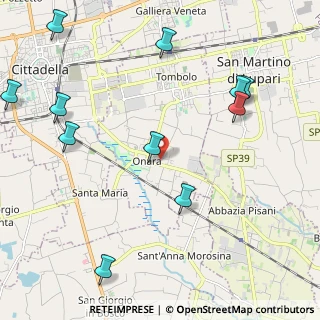 Mappa Via E. Toti, 35019 Tombolo PD, Italia (2.69636)