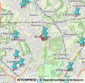 Mappa Via Cesana e Villa, 20853 Biassono MB, Italia (3.02769)