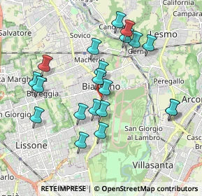 Mappa Via Cesana e Villa, 20853 Biassono MB, Italia (1.855)