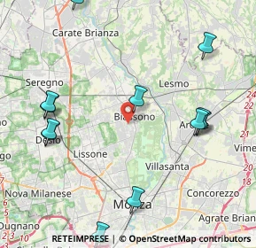 Mappa Via Achille Grandi, 20853 Biassono MB, Italia (5.64)