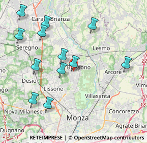 Mappa Via Casiraghi e Riboldi, 20853 Biassono MB, Italia (4.39333)