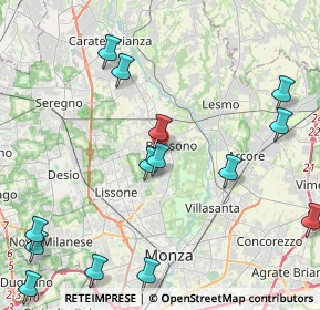 Mappa Via Casiraghi e Riboldi, 20853 Biassono MB, Italia (5.70438)