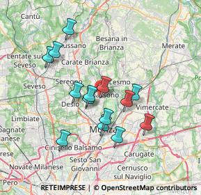 Mappa Via Casiraghi e Riboldi, 20853 Biassono MB, Italia (6.20286)