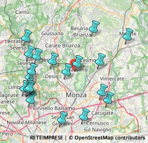 Mappa Via Casiraghi e Riboldi, 20853 Biassono MB, Italia (9.116)