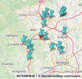 Mappa 36033 Vicenza VI, Italia (7.62)