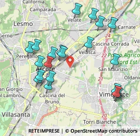 Mappa Via A. Spinelli, 20862 Vimercate MB, Italia (2.078)