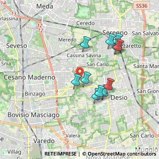 Mappa Via Forlanini, 20811 Cesano Maderno MB, Italia (1.66636)