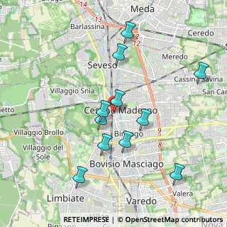 Mappa Via Gerolamo Padulli, 20811 Cesano Maderno MB, Italia (1.86091)