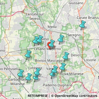 Mappa Via Enrico Donghi, 20811 Cesano Maderno MB, Italia (4.34929)
