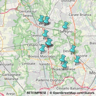 Mappa Via Monviso, 20811 Cesano Maderno MB, Italia (3.23167)