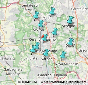 Mappa Via Milano, 20031 Cesano Maderno MB, Italia (3.39667)