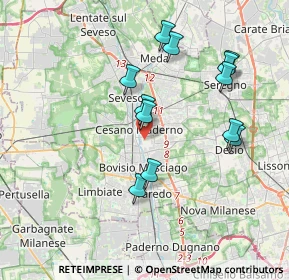Mappa Via Milano, 20031 Cesano Maderno MB, Italia (3.60667)