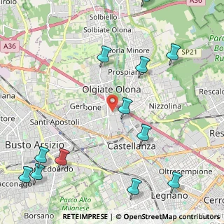 Mappa Via Gaetano Donizetti, 21057 Olgiate Olona VA, Italia (2.925)