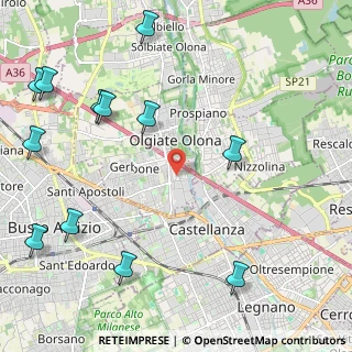Mappa Via Gaetano Donizetti, 21057 Olgiate Olona VA, Italia (2.92167)