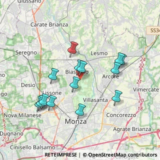 Mappa Ingresso automobilistico Biassono, 20900 Biassono MB, Italia (3.59143)