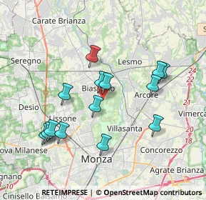 Mappa 20900 Biassono MB, Italia (3.59143)