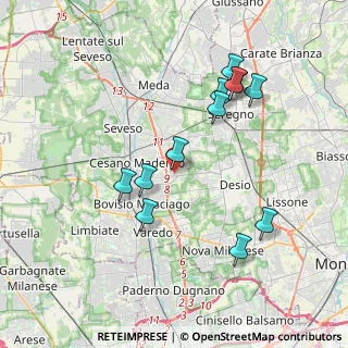 Mappa Via Luigi Settembrini, 20031 Cesano Maderno MB, Italia (3.76167)
