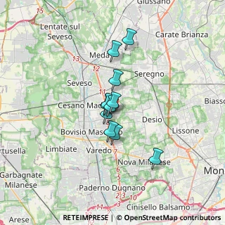 Mappa Via Luigi Settembrini, 20031 Cesano Maderno MB, Italia (2.15727)