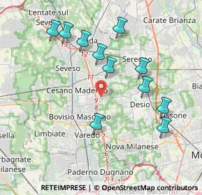 Mappa Via Luigi Settembrini, 20031 Cesano Maderno MB, Italia (3.89182)