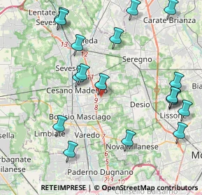 Mappa Via Luigi Settembrini, 20031 Cesano Maderno MB, Italia (4.86778)