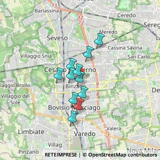 Mappa Via Romagnosi, 20811 Cesano Maderno MB, Italia (1.20727)