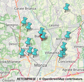 Mappa Via Santa Maria delle Selve, 20853 Biassono MB, Italia (3.73077)