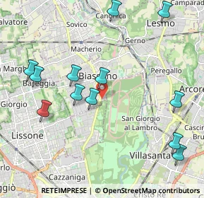 Mappa Via Santa Maria delle Selve, 20853 Biassono MB, Italia (2.32667)