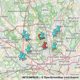 Mappa Via delle Professioni, 20033 Solaro MI, Italia (6.85455)