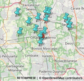 Mappa Corso Roma, 20031 Cesano Maderno MB, Italia (3.62786)