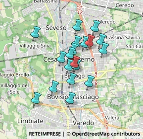 Mappa 20821 Cesano Maderno MB, Italia (1.32789)