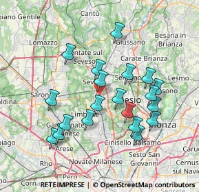 Mappa Via Conciliazione, 20821 Cesano Maderno MB, Italia (6.9505)